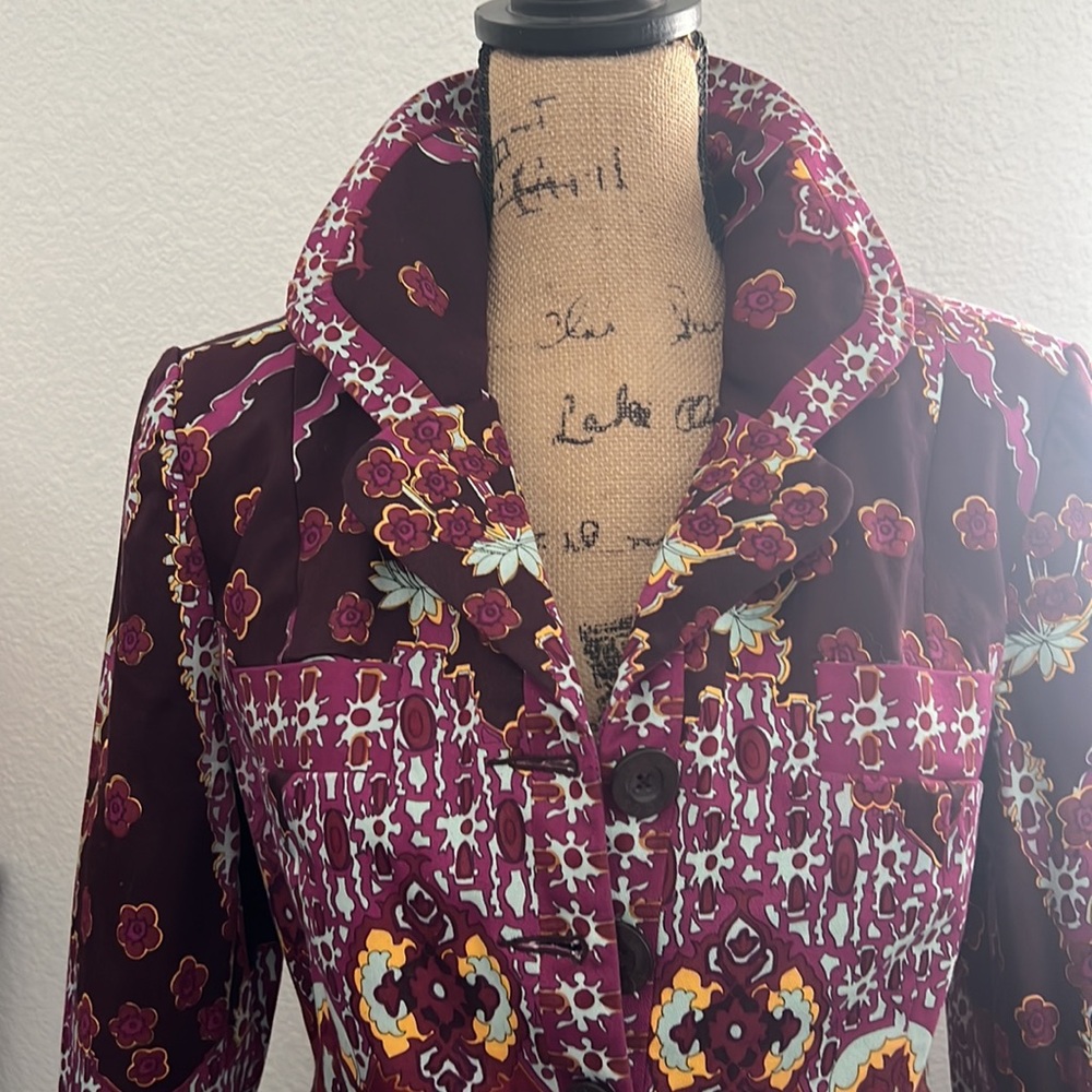 Beautiful Multicolored Jacket With Light Turquois… - image 2